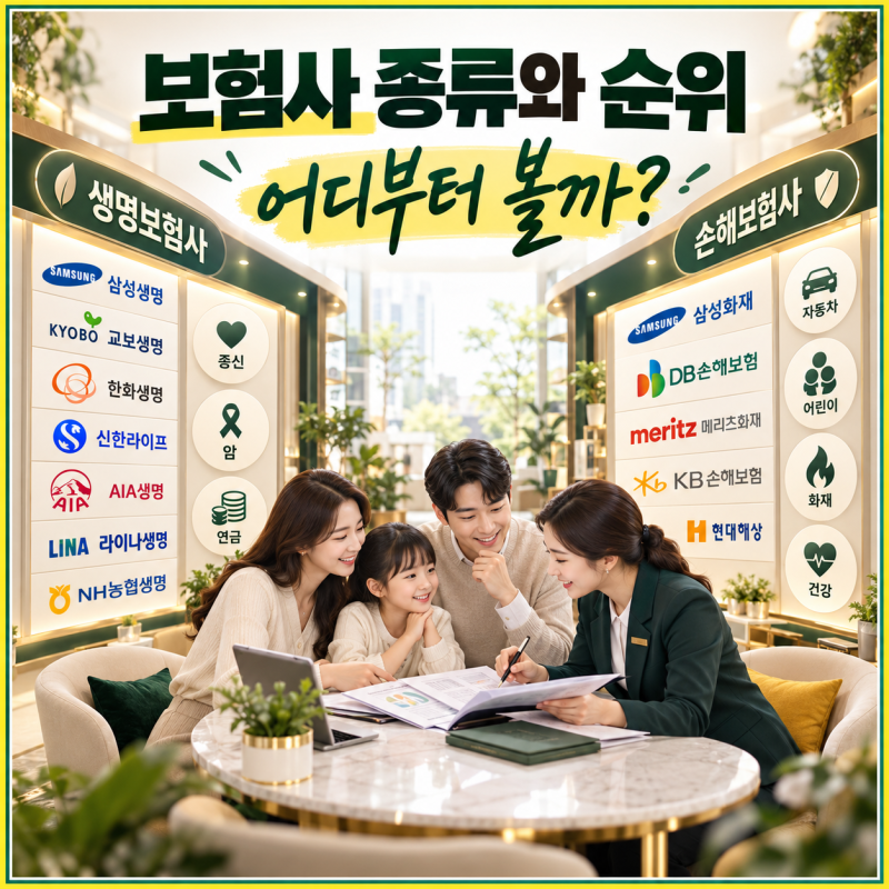 보험사 종류와 순위, 회사별로 뭘 볼까