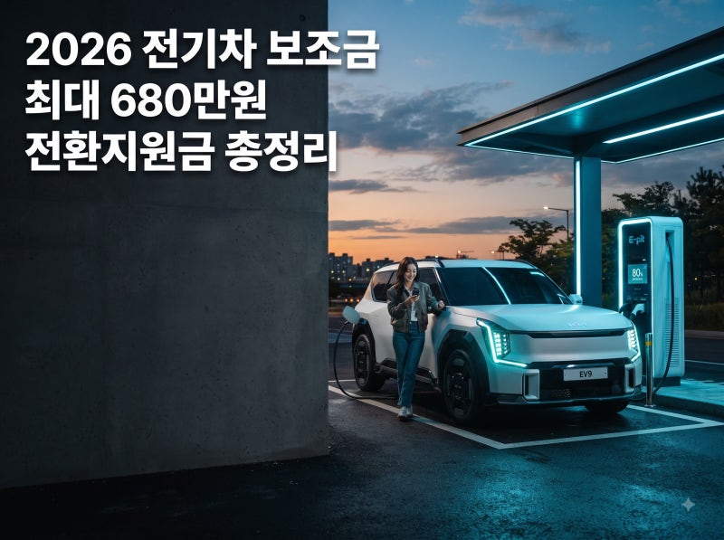 2026 전기차 보조금 총정리: 최대 680만 원 지원 조건