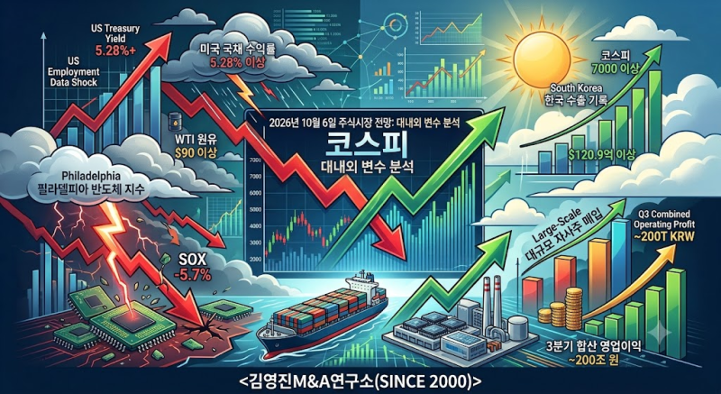 2026년 10월 6일(화요일) 국내 주식시장 전망 및 대내외 매크로 환경 변수 분석