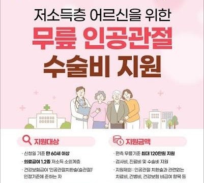 2026 노인 무릎인공관절 수술비 지원｜한쪽 최대 120만 원, 수술 전에 신청하세요
