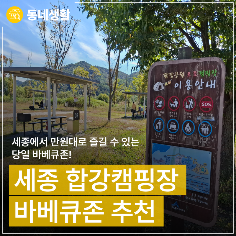 세종 합강캠핑장 바베큐(바비큐), 만원대로 즐기는 당일 바베큐 예약 및 이용정보(박상림 기....