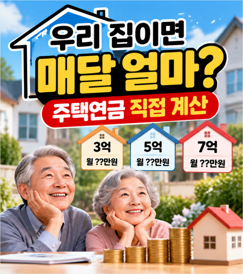 주택연금 수령액 계산ㅣ3억·5억·7억 집이면 매달 얼마 받을까?