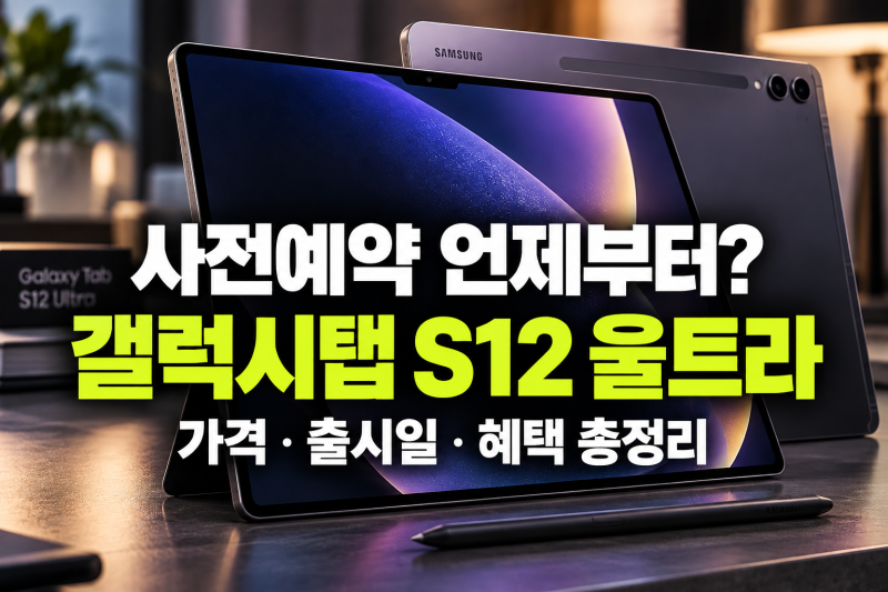 갤럭시탭 S12 울트라 사전예약 언제부터? 가격·출시일·혜택 총정리