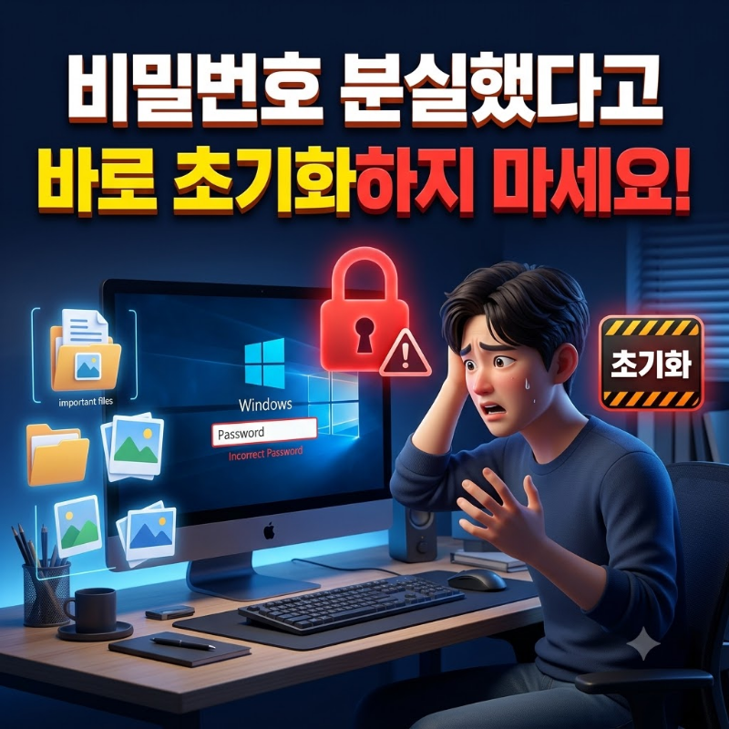 윈도우 비밀번호 분실 컴퓨터 초기화부터 하면 큰일 납니다