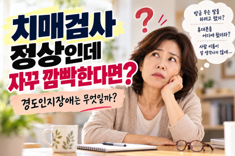 치매검사 정상인데 자꾸 깜빡한다면? 경도인지장애는 무엇일까