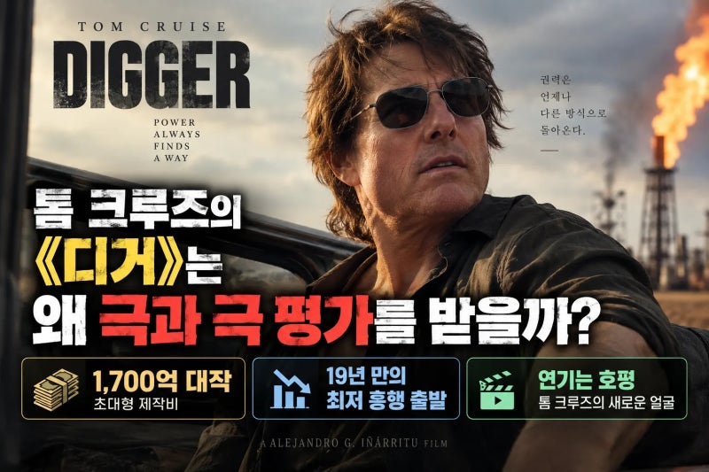 톰 크루즈의 《디거》는 왜 극과 극 평가를 받을까?｜1,700억 대작, 19년 만의 최저 흥행 출발....