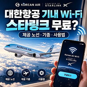 대한항공 기내 와이파이 스타링크｜무료 노선·기종·사용방법 총정리