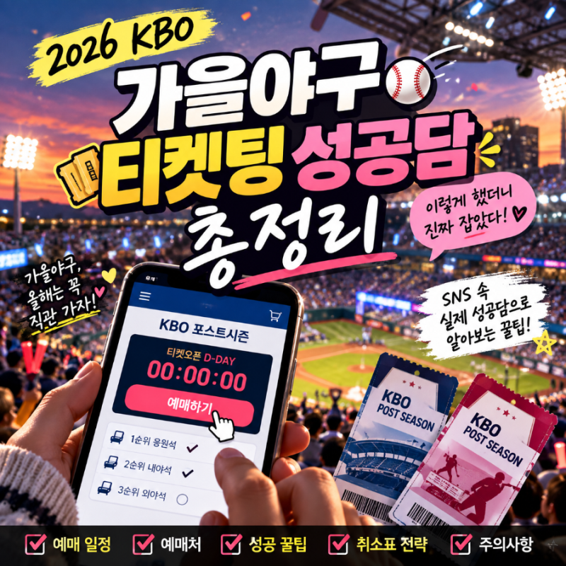 ⚾ 2026 KBO 정규시즌 마지막 일정ㅣ티케팅 성공담분석