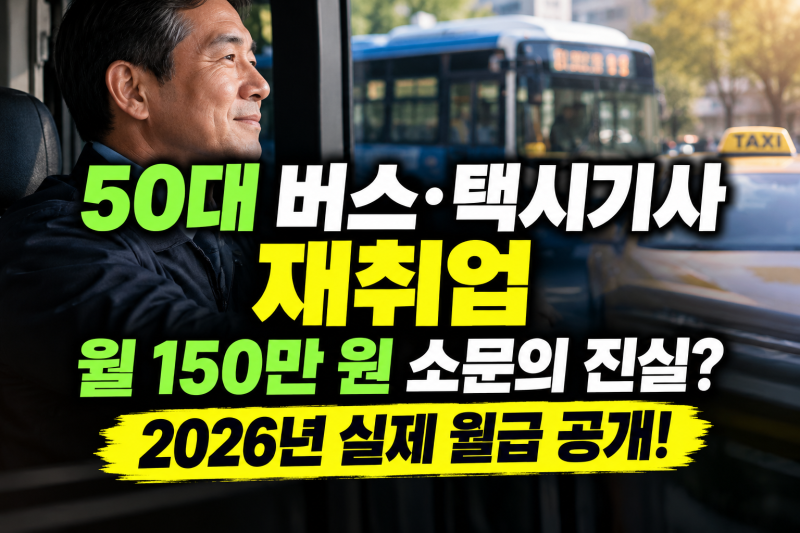 50대 퇴직 후 버스·택시 운전직 | 양성교육부터 실제 월급·근무 환경 총정리