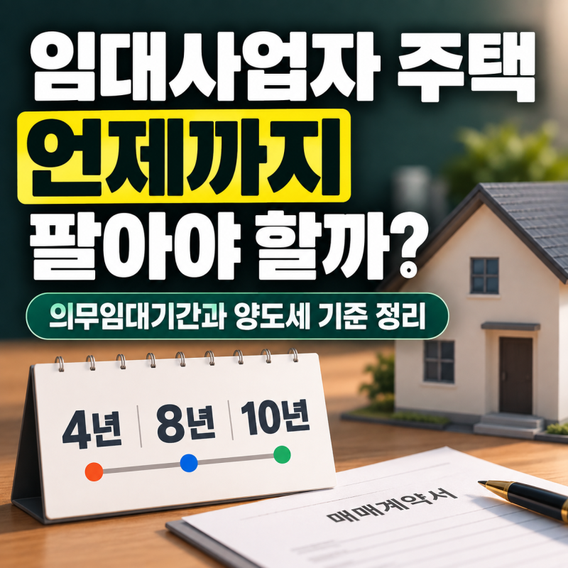 임대사업자 주택 언제까지 팔아야 할까? 의무임대기간과 양도세 기준 정리