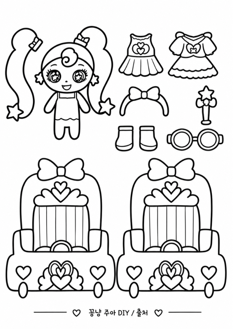 쥬얼스타 캐치! 티니핑 상큼발랄 레몬핑 무료 도안 : 종이인형 만들기 | 꽁냥 주아 DIY