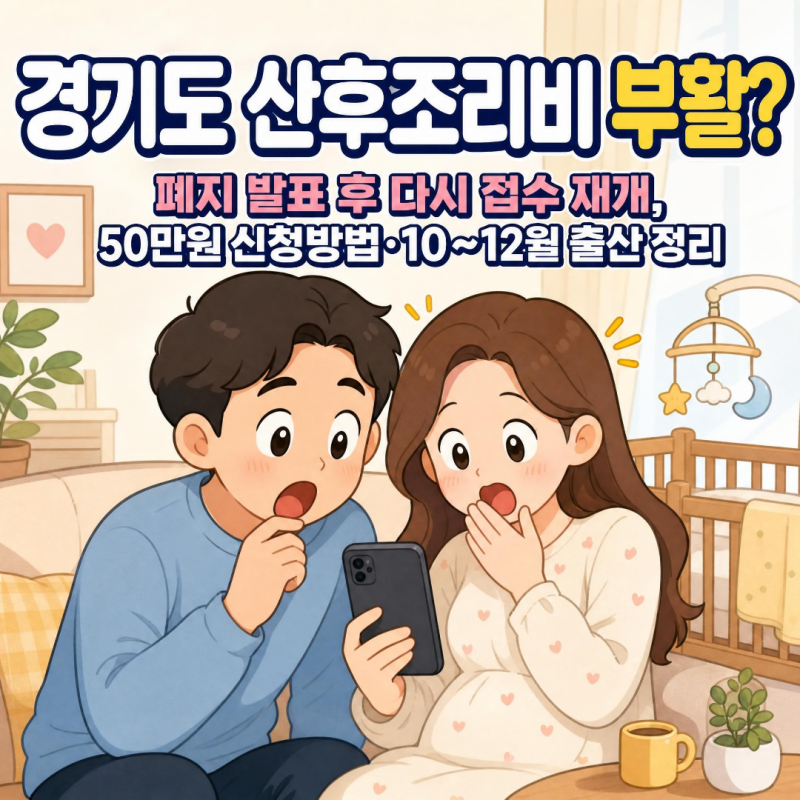 경기도 산후조리비 부활?｜폐지 발표 후 다시 접수 재개, 50만원 신청방법·10~12월 출산 정리