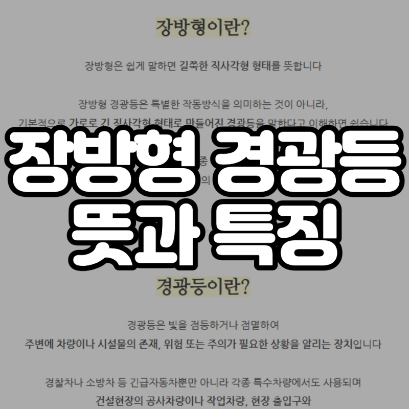 장방형 경광등 뜻과 특징