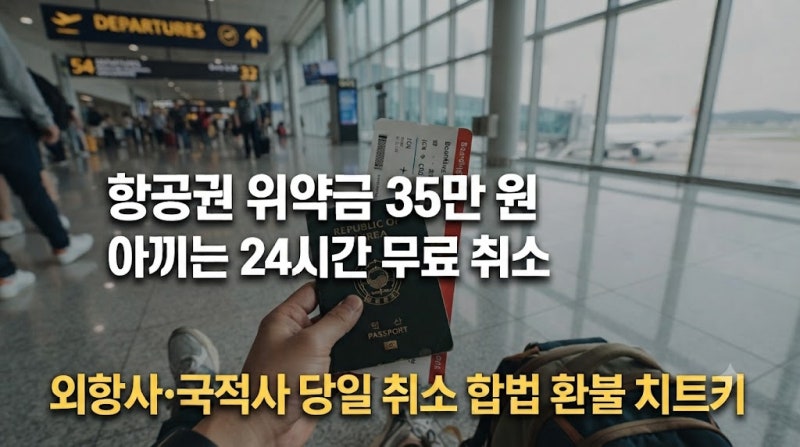 취소 수수료 35만 원 물지 마라! 항공권 결제 후 24시간 전액 환불 룰