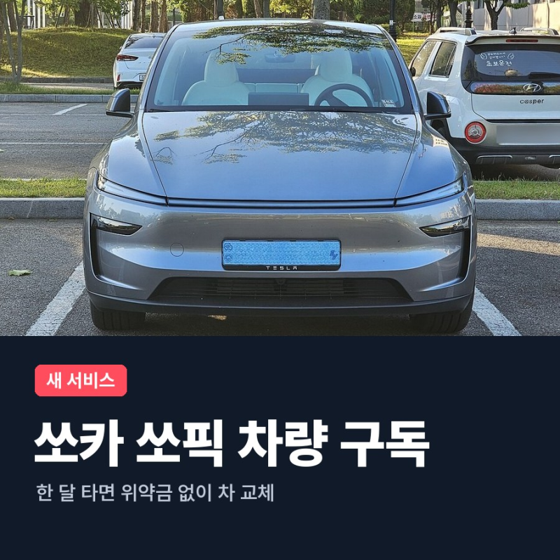쏘카 쏘픽 차량 구독 가격 모델Y 월 73만원 아반떼 42만원 장기렌트 차이 위약금