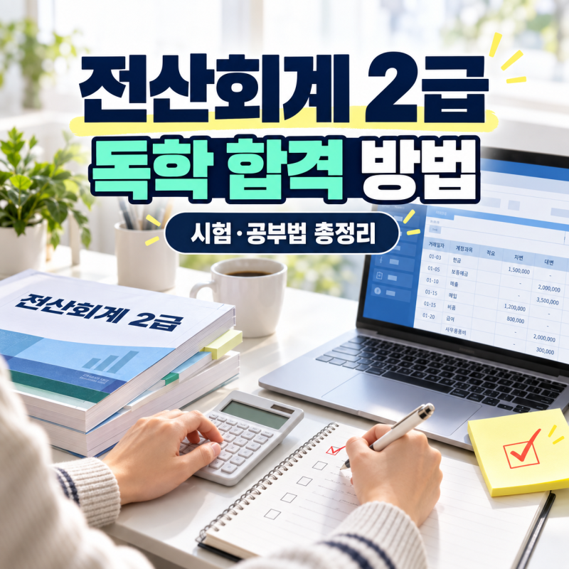전산회계 2급 독학으로 가능할까? 시험과목부터 4주 합격 공부법까지