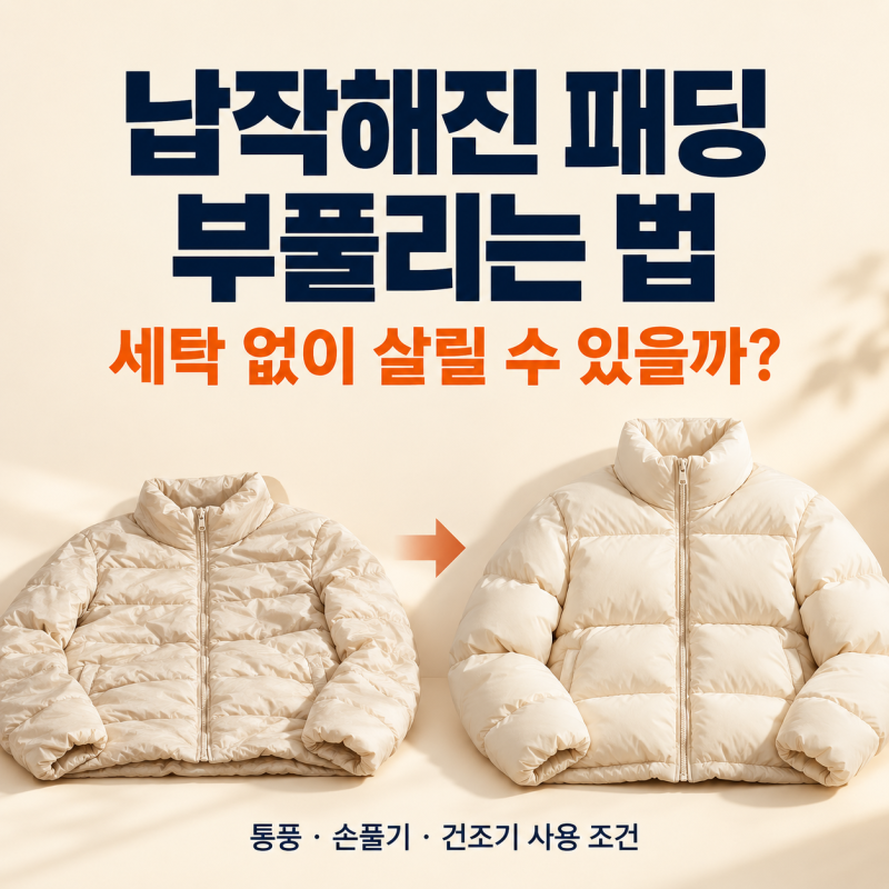 납작해진 패딩 부풀리는 법, 세탁 없이 살릴 수 있을까?