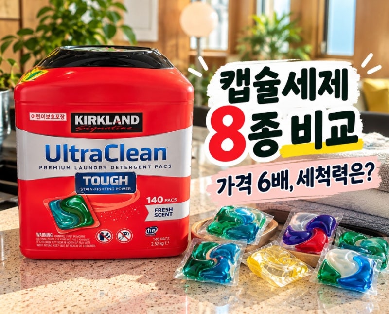 캡슐세제 8종 비교, 가격 6배 차이 세척력비교