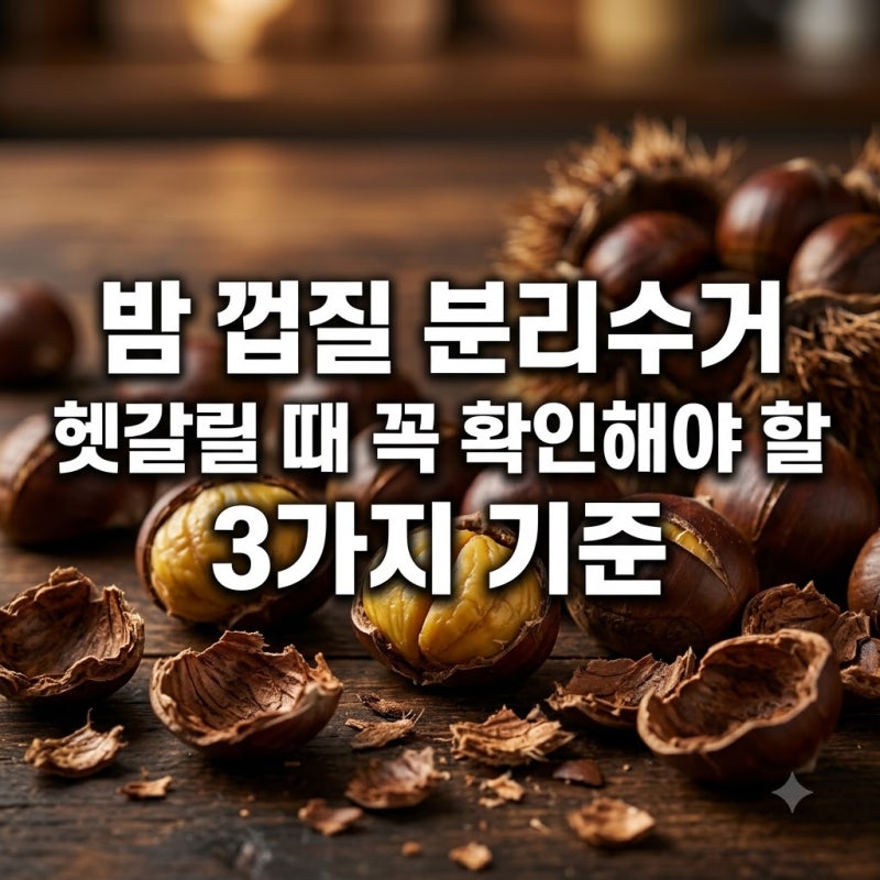 밤 껍질 분리수거 헷갈릴 때 꼭 확인해야 할 3가지 기준