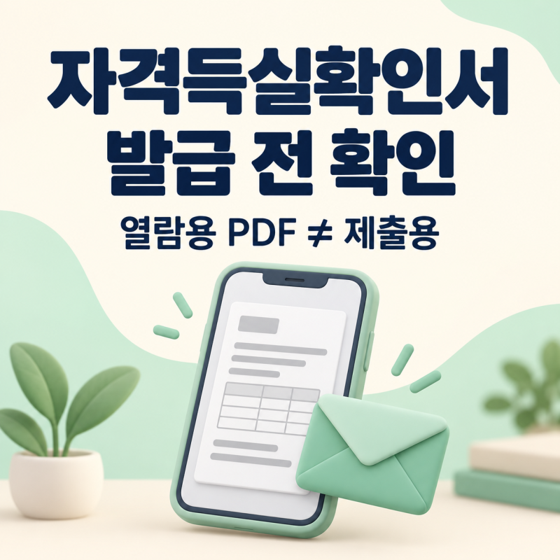건강보험자격득실확인서 발급, PDF 받았는데 제출용이 아닐 수 있다?