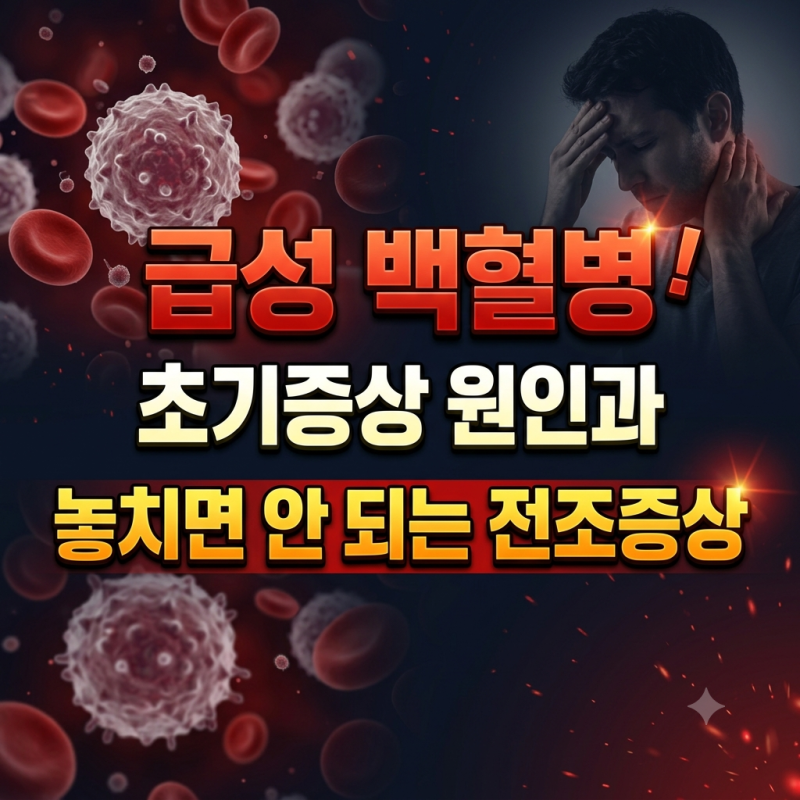 급성 백혈병 초기증상 원인과 놓치면 안 되는 전조증상 총정리 (+혈액 검사 수칙)