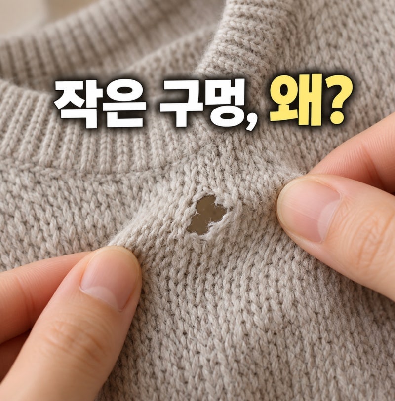 가을 니트 꺼냈더니 작은 구멍, 좀벌레가 먹은 걸까?