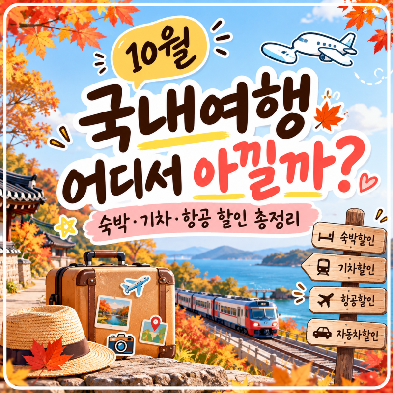 10월 국내여행 어디서 아낄까? 숙박세일페스타부터 교통 할인까지