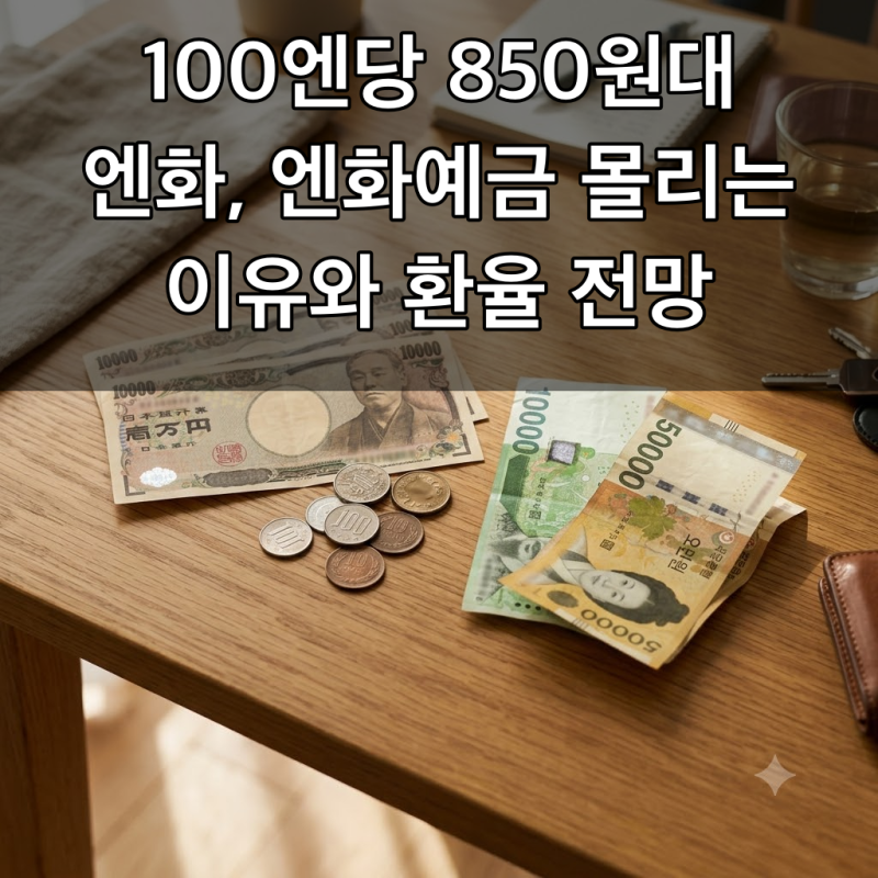 100엔당 850원대 엔화, 엔화예금 몰리는 이유와 환율 전망