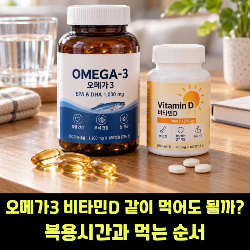 오메가3 비타민D 같이 먹어도 될까? 복용시간과 먹는 순서