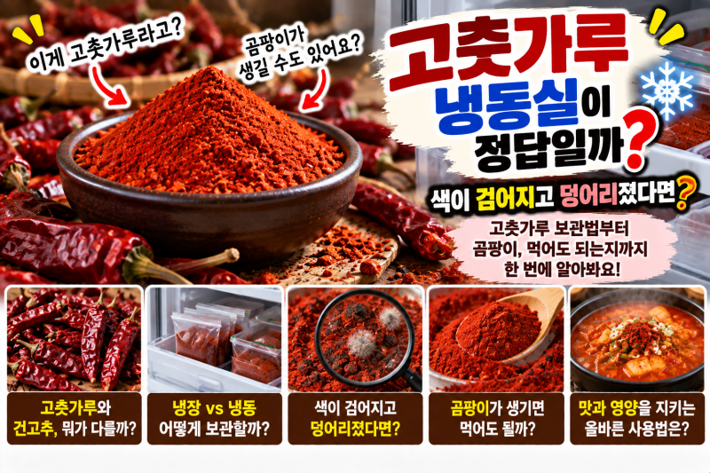 고춧가루 냉동실에 넣으면 더 오래갈까? 색이 검어지고 덩어리졌을 때 먹어도 되는지까지