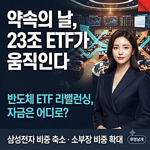 ETF 리밸런싱 23조 몰린다, 반도체 ETF 삼성전자 비중 축소와 수혜 소부장 총정리