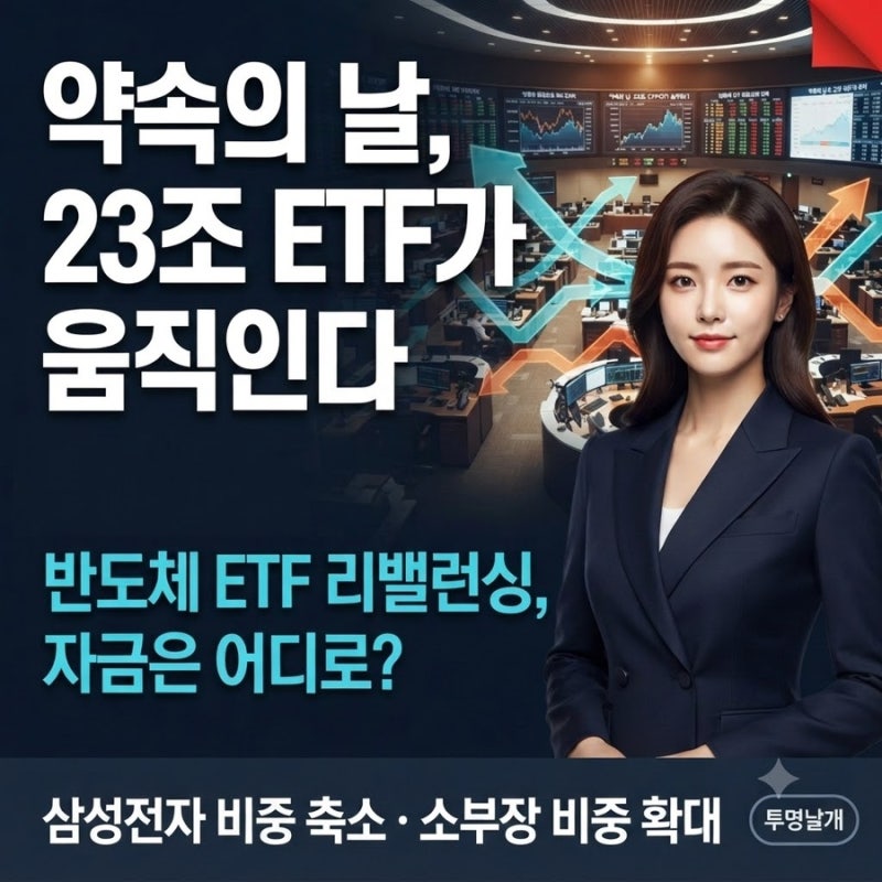 ETF 리밸런싱 23조 몰린다, 반도체 ETF 삼성전자 비중 축소와 수혜 소부장 총정리
