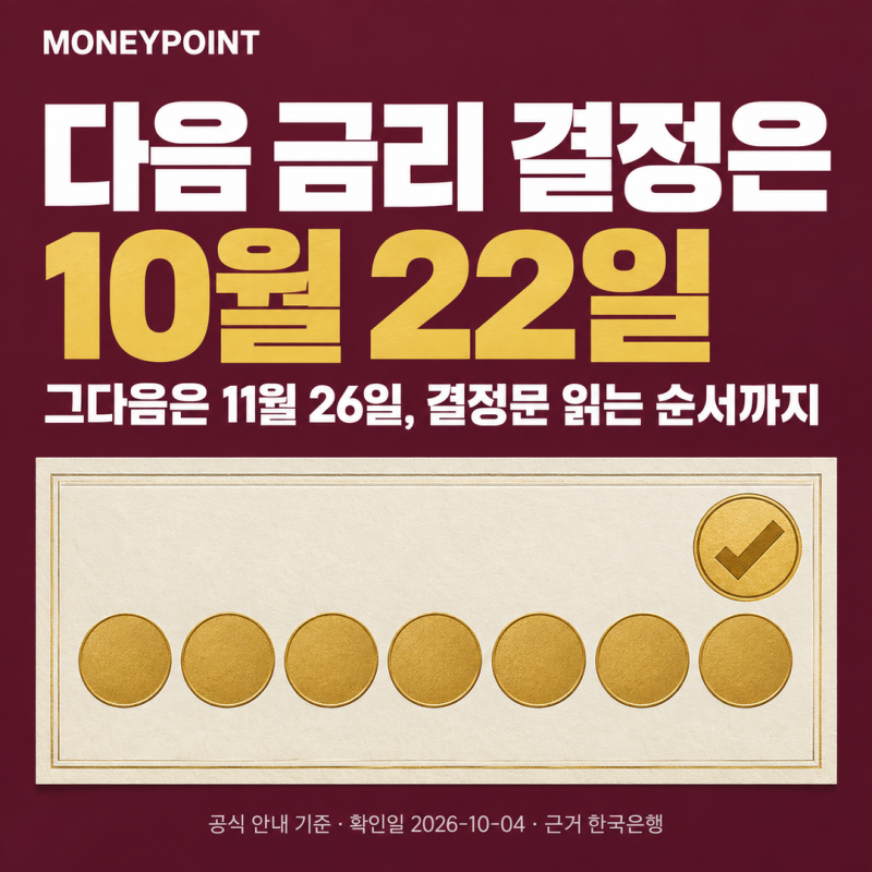 한국은행 기준금리 다음 결정일은 10월 22일, 발표 당일 순서와 결정문 보는 법