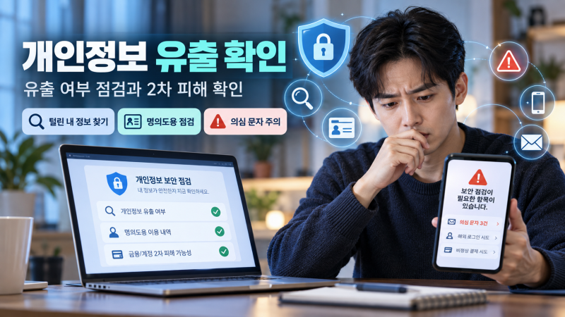 내 개인정보 유출됐다면 바로 이렇게 하세요, 확인 방법부터 명의도용 차단까지