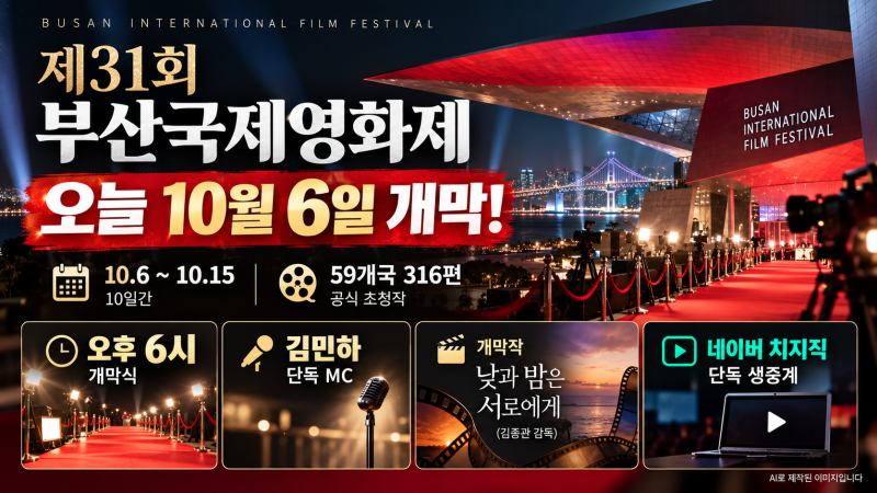 2026 부산국제영화제 오늘 개막! 김민하 단독 MC·개막작·생중계 시간 총정리