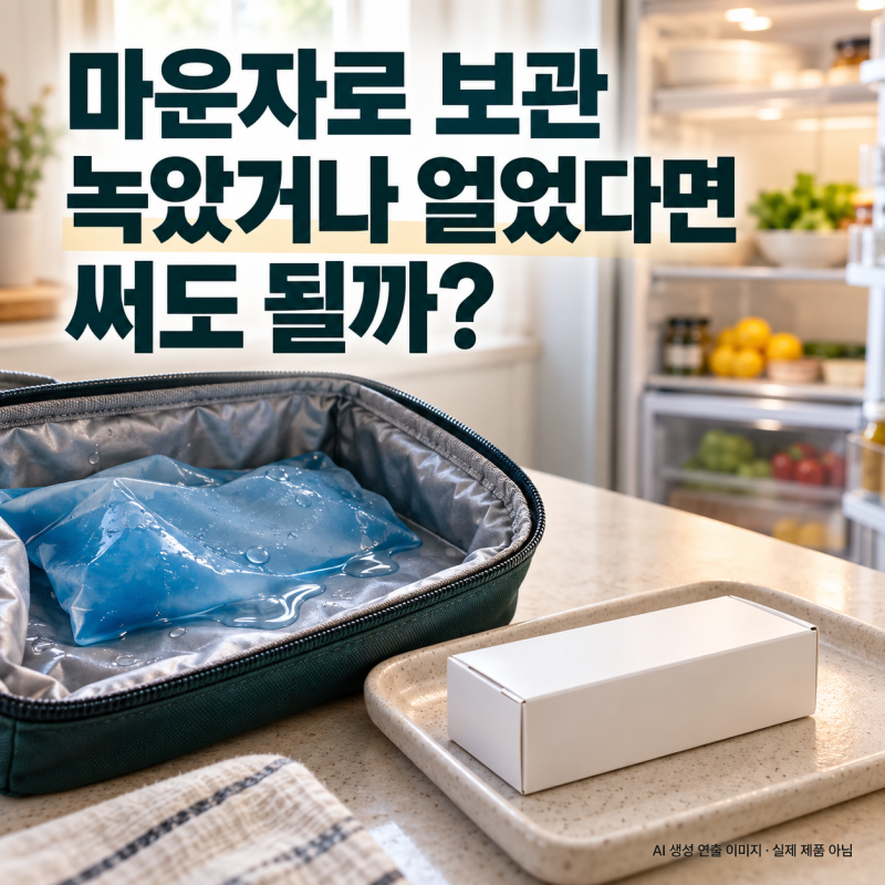 마운자로, 아이스팩은 녹고 냉장고에선 얼었다면… 써도 될까?