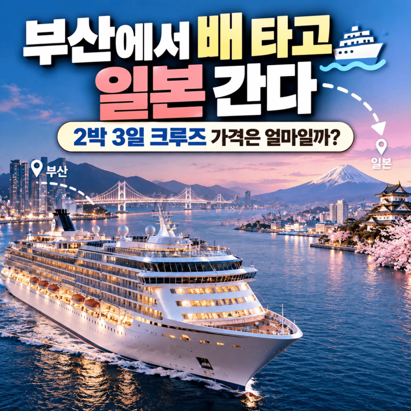 부산에서 배 타고 일본 간다, 2박 3일 크루즈 가격은 얼마일까?