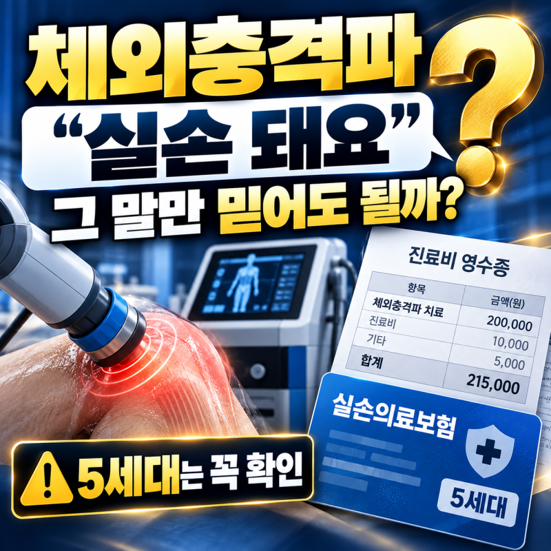 체외충격파｜“실손 돼요”만 믿고 시작하면 막히는 곳