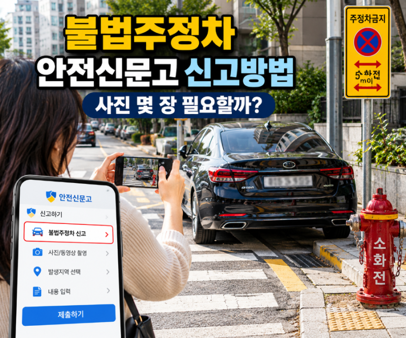 불법주정차 신고 사진 몇 장? 안전신문고 1분 간격 촬영법·6대 금지구역 총정리