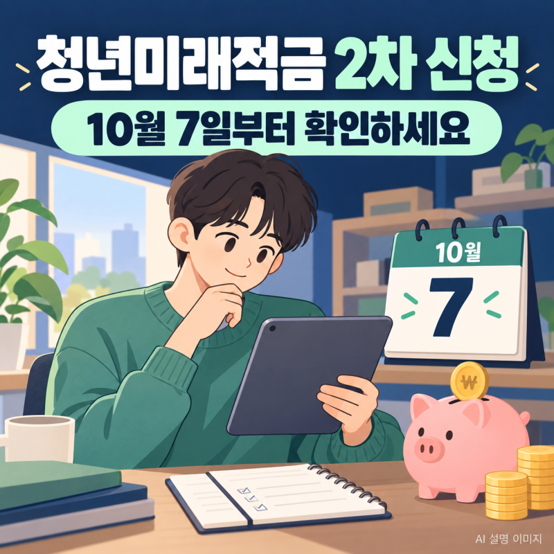 청년미래적금 2차 신청, 10월 7일부터 시작…가입 전 확인할 점