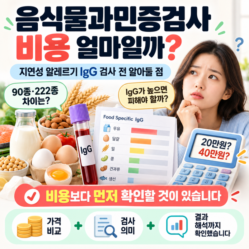 음식물과민증검사 비용 얼마일까? 지연성 알레르기 IgG 검사 전 알아둘 점