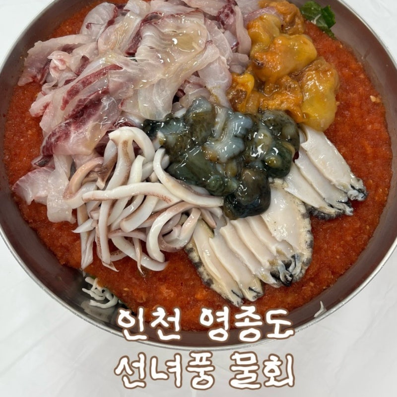인천 영종도 물회 맛집 선녀풍, 황제물회 먹고 선녀바위해변 노을 구경까지