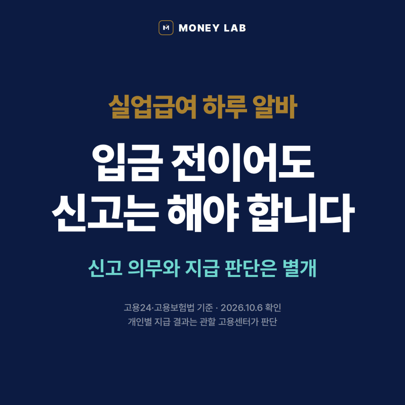실업급여 받으면서 하루 알바해도 될까?｜근로사실 신고·지급 판단 확인