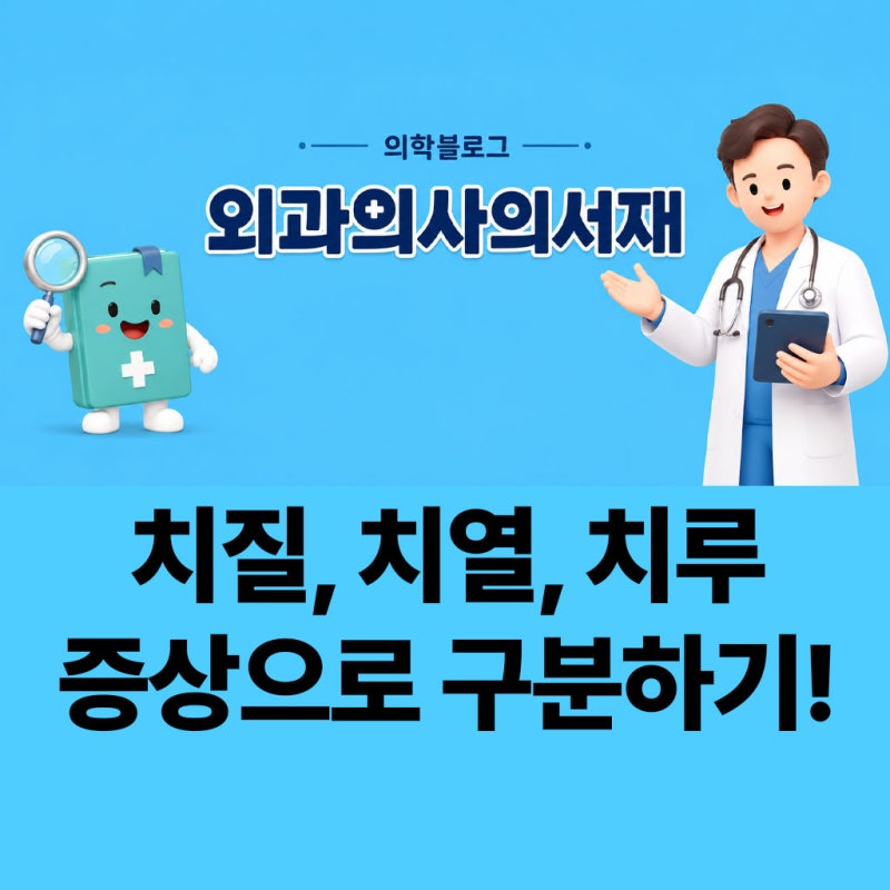 치질·치열·치루 차이, 항문 통증·출혈 증상으로 구분할 수 있을까요?