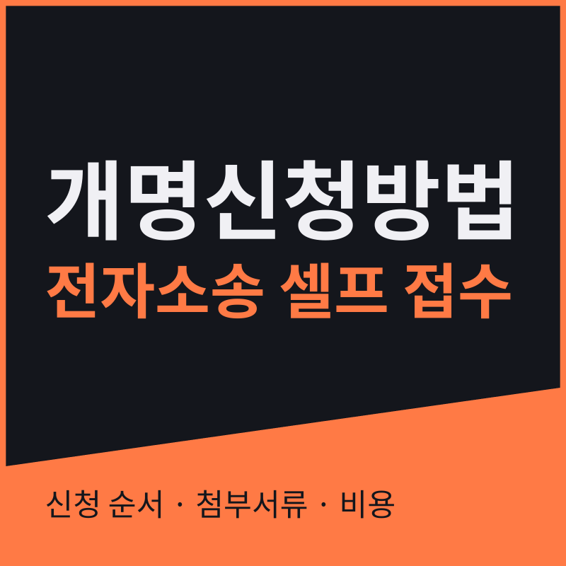 개명신청방법, 전자소송으로 혼자 접수하는 순서와 서류