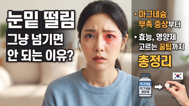 마그네슘 부족 눈밑 떨림 증상부터 효능, 영양제 고르는 꿀팁까지 총정리