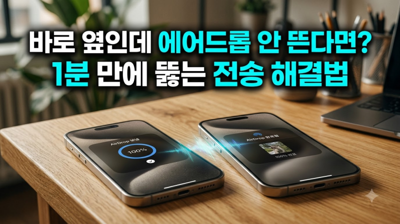 "바로 옆에 있는데 왜 안 뜰까?" 아이폰 에어드롭(AirDrop) 실패·느림·전송 끊김 1분 해결법: 핫....