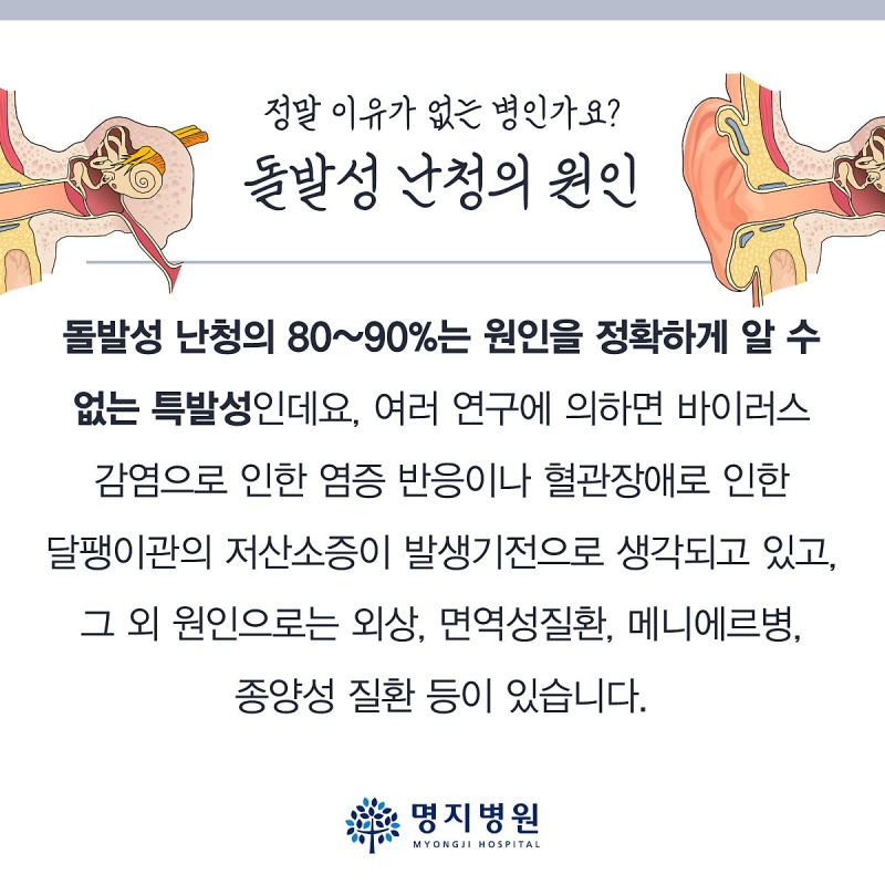 급성난청(돌발성난청) 원인 치료방법과 예방법
