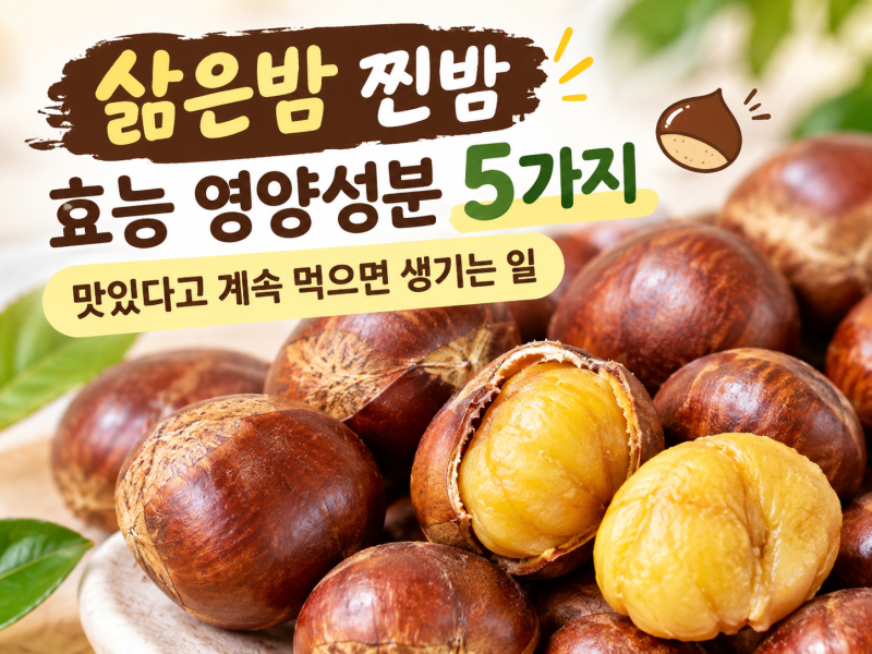 삶은밤 찐밤 효능 영양성분 5가지, 맛있다고 계속 먹으면 생기는 일