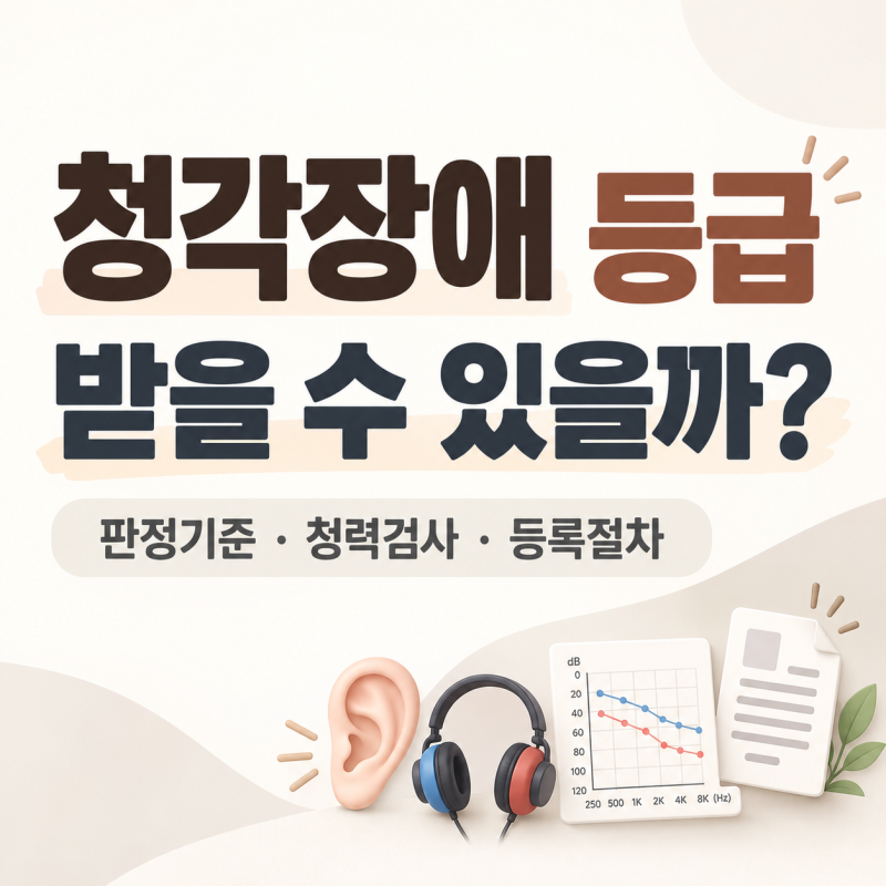 청각장애 등급 받을 수 있을까? 판정기준·청력검사·등록 절차 확인